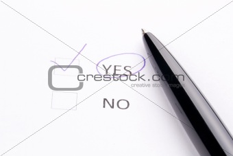 Pen on checklist