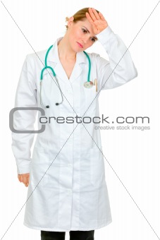 Tired medical doctor woman 
