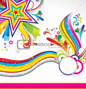 abstract colorful star background with wave