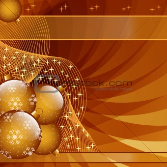 Gold christmas balls abstract