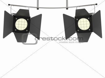 Two stage spotlights looking to the viewer