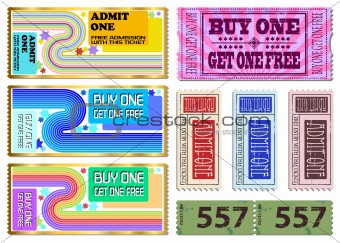 Colorful ticket Illustrations