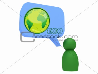 character with eco bubble