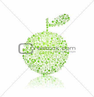 ecology pattern on apple silhouette