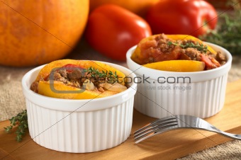 Pumpkin, Tomato, Mincemeat Dish