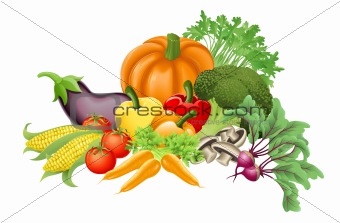 Tasty vegetables illustration
