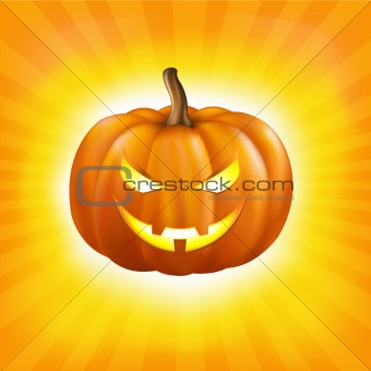 Sunburst Background With Pumpkin