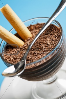 Close-up of a Chocolate Mousse Dessert