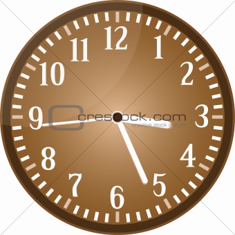 Vintage clock grunge isolated on vector background