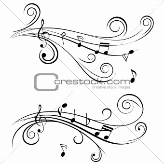 Ornamental music notes