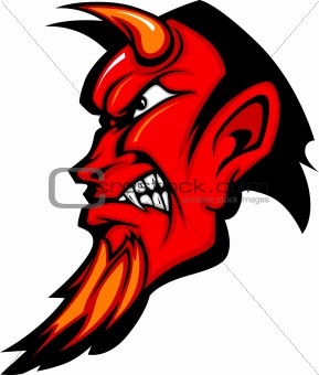 Devil Mascot Vector Profile with Horns
