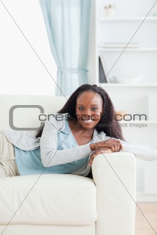 Woman taking a rest on the sofa