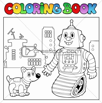 Coloring book robot theme 2