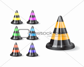 Black traffic cones icon