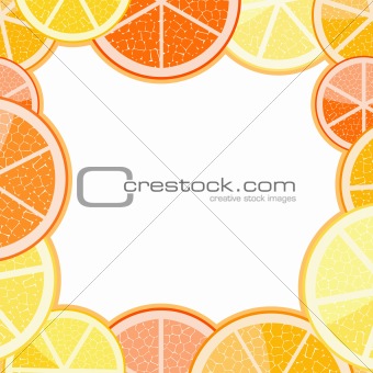 Frame of orange grapefruit  