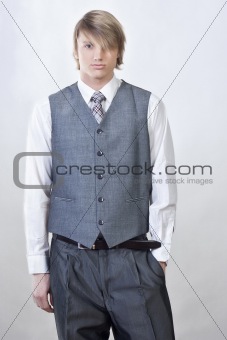 young happy smile blond businessman