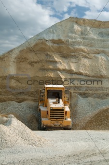 Bulldozer in quarry
