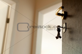 Open door with keys.