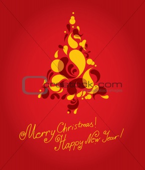 Vector decorative Christmas tree background