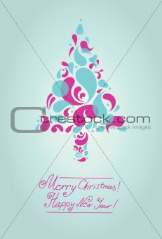 Vector decorative Christmas tree background