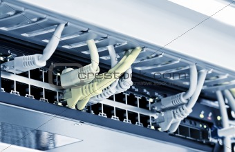 Network RJ-45 connection in technology center