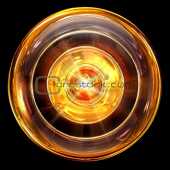 Record icon fire, isolated on black background