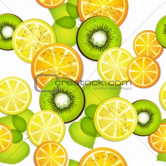 Seamless pattern with fruits