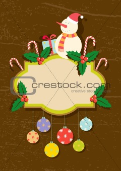 Retro illustration of Christmas symbols