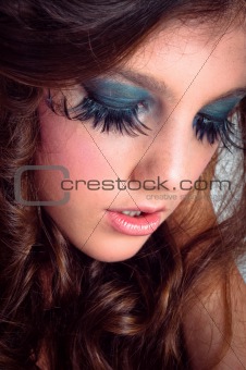 Autumnal makeup on beautiful young model