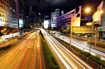 traffic at city at night