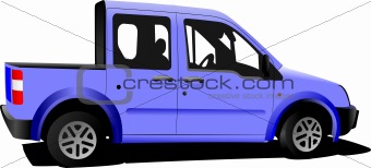 Light purple delivery car, vector illustration