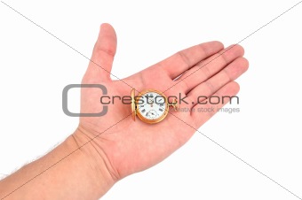 gold watch in hand 