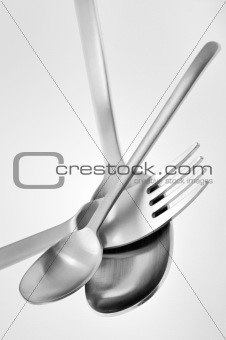 Fork and spoon isolated