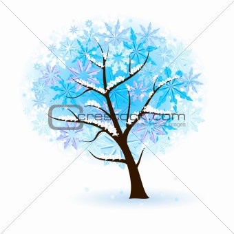 Stylized Winter Fruit Tree