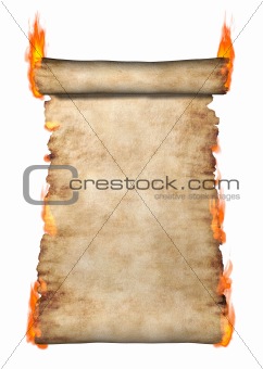 Burning Roll Of Parchment