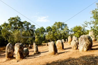 Cromlech of Almendres near Evora, Alentejo, Portugal