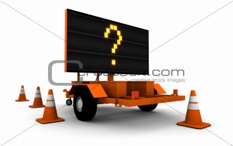 Question Mark on Road Work Sign (Large)