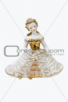 Ceramic lady isolated on white