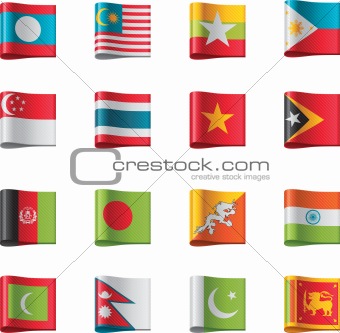 Vector flags. Asia, part 7