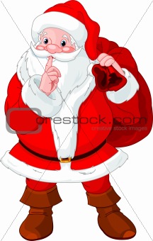 Santa Claus gesturing shush