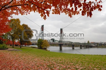 Fall Colors at Portland Oregon Downtown Waterfront