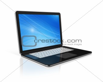 black Laptop computer isolated on white