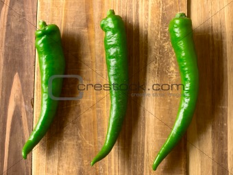 green chilies on table