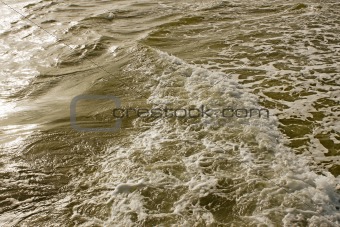 Foamy sea surface