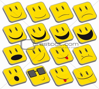 Set of Yellow Smileys