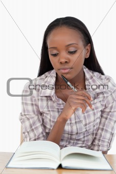 Young woman studying