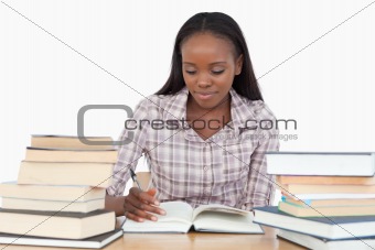 Young woman enjoying a novel