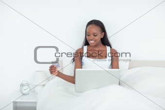 Woman booking her holidays online