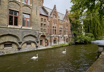 Beautiful canal view in Brugge 