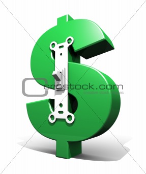 Dollar Symbol Power Switch (Green - On)